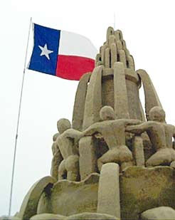 fountain and flag