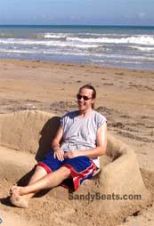 a sofa made from sand